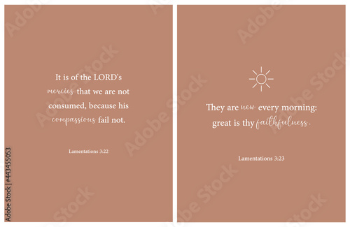 Because his compassions fail not, Lamentations 3:22-23, bible verse printable, christian wall decor, scripture wall print, Home wall decor, christian banner, Minimalist Print, vector illustration