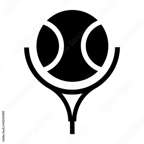 tennis ball vector icon with racket