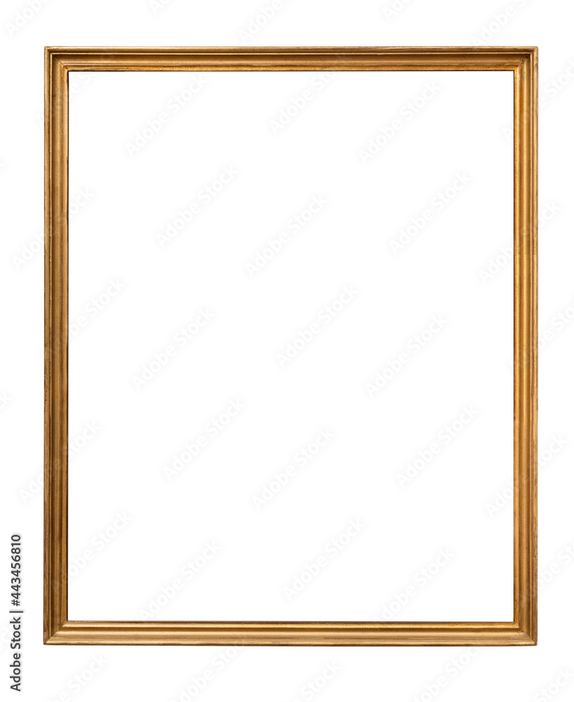 golden antique thin rectangle painting or photo frame on a white background golden antique thin rectangle painting or photo frame on a white background