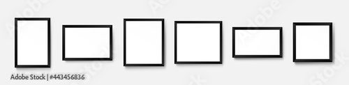 Realistic picture frame mockup. Vector background