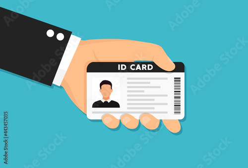 Identification flat card icon. Vector illustration