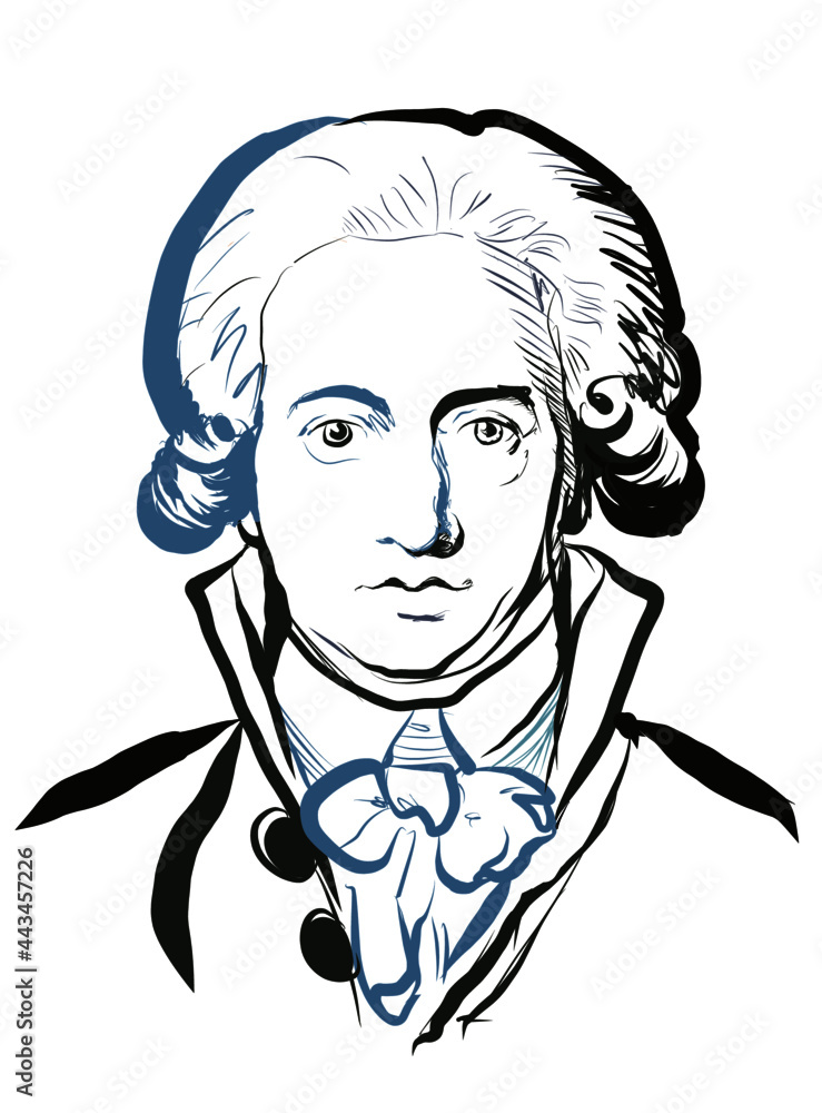Der Junge Goethe Als Moderne Illustration Vektor Portrait Von Johann 