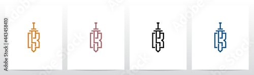 Big Sword On Letter Logo Design K