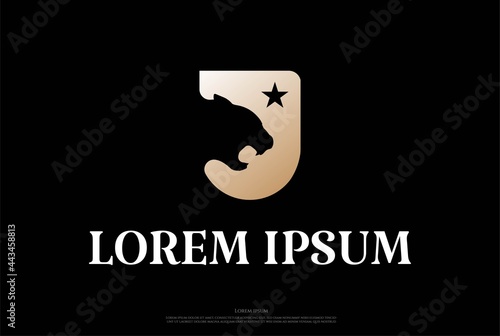 Initial Letter J for Jaguar Tiger Leopard Panther Logo Design