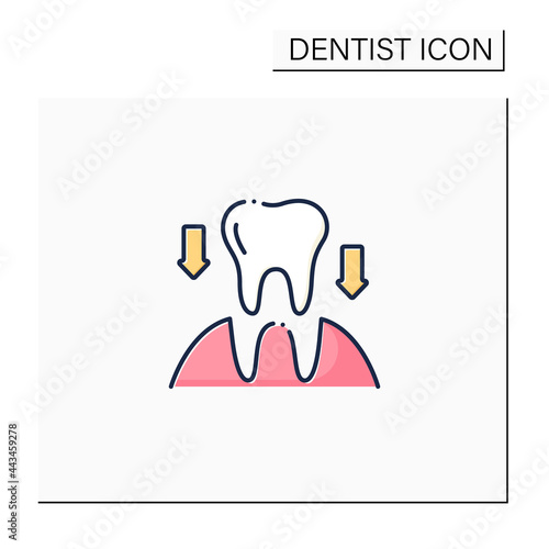 Tooth transplants color icon. Tooth transplants concept. Technology of restorative dentistry. Dental clinic service. Isolated vector illustration