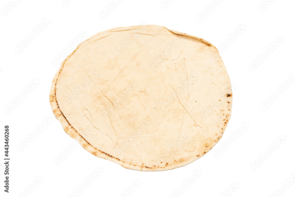 Grilled pitta bread isolated on white background. Grilled pitta bread isolated on white background.