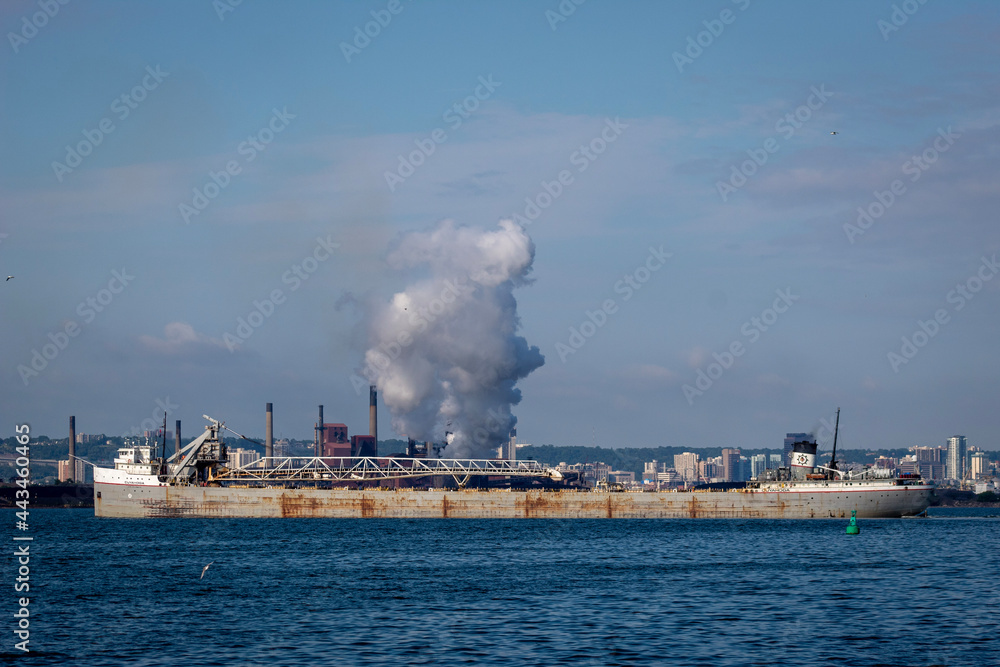 Smoke from a factory in Harbor Smoke from a factory in Harbor