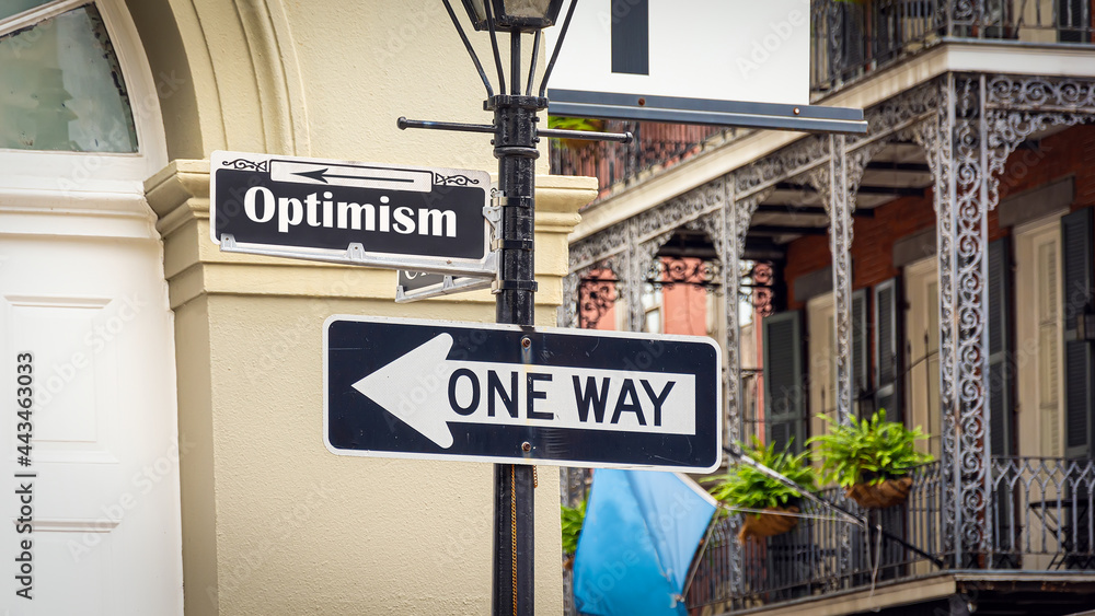 Fototapeta premium Street Sign to Optimism