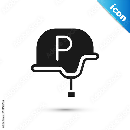 Grey War journalist correspondent icon isolated on white background. Live news. Vector