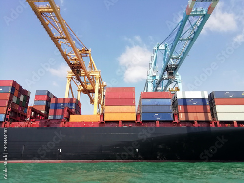 gruas puerto container photo