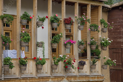 balcony with flowers photo