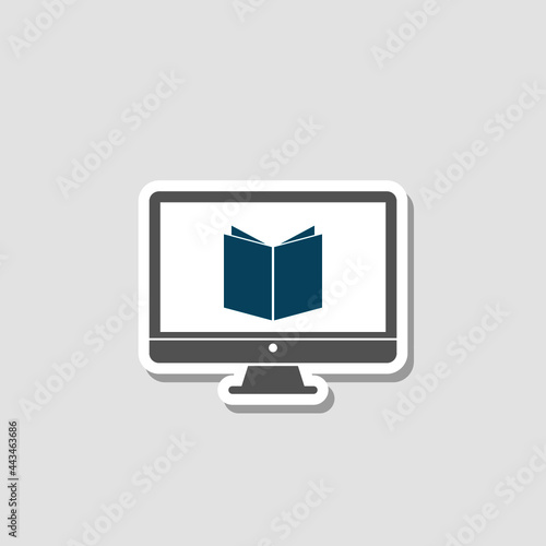 Online education icon isolated on gray background