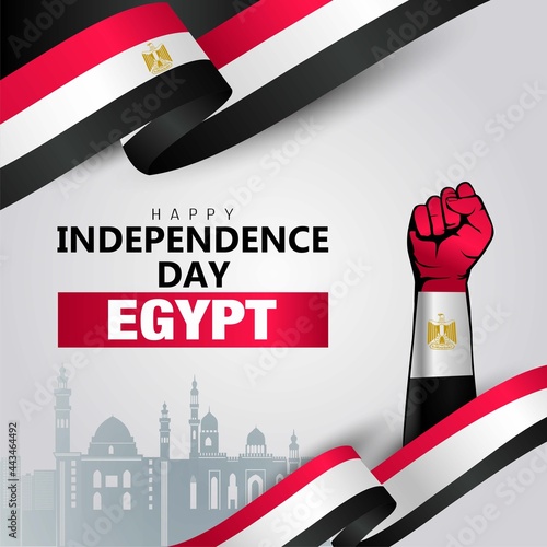 happy independence day Egypt greetings. vector illustration design