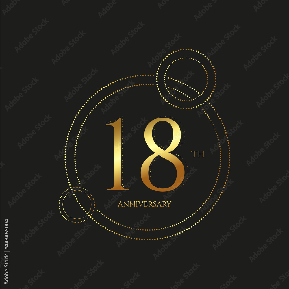 Luxury gold 18th anniversary logo template Luxury gold 18th anniversary logo template