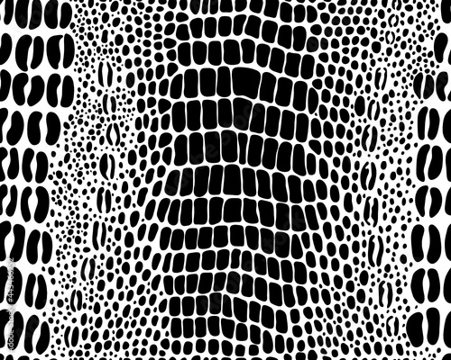 SVG Seamless  pattern of alligator leather, black color on a white background