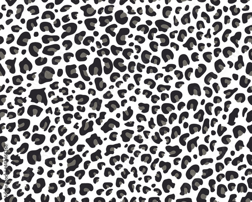 SVG Seamless  pattern of leopard leather, gray color on a white background