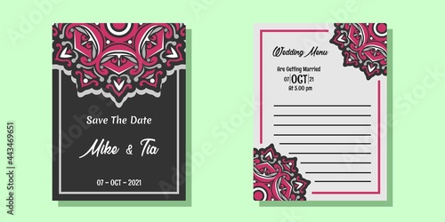 set of wedding invitation with beautiful colours, File EPS.