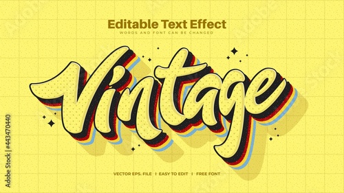 Yellow Vintage Text Effect