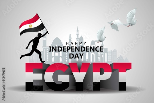 happy independence day Egypt greetings. vector illustration design