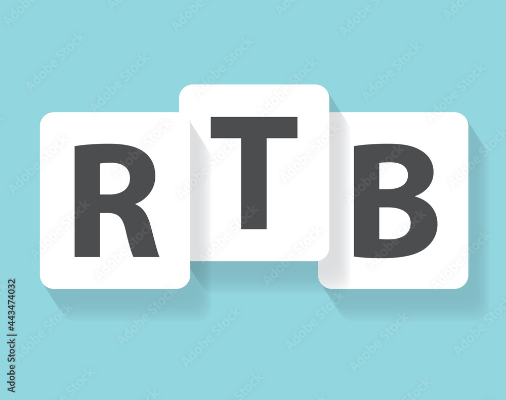 RTB (Real-time bidding) acronym concept written on tiles- vector illustration RTB (Real-time bidding) acronym concept written on tiles- vector illustration