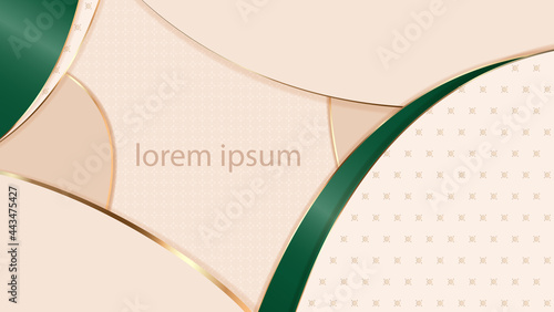 Abstract background in shades of ivory and tidewater green with gold