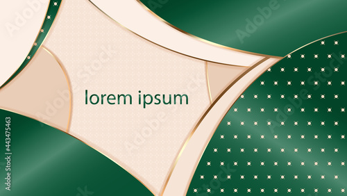 Abstract background in shades of ivory and tidewater green with gold