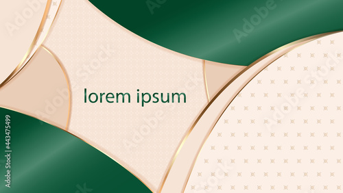 Abstract background in shades of ivory and tidewater green with gold