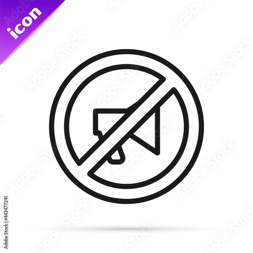 Black line Censored stamp icon isolated on white background. Vector