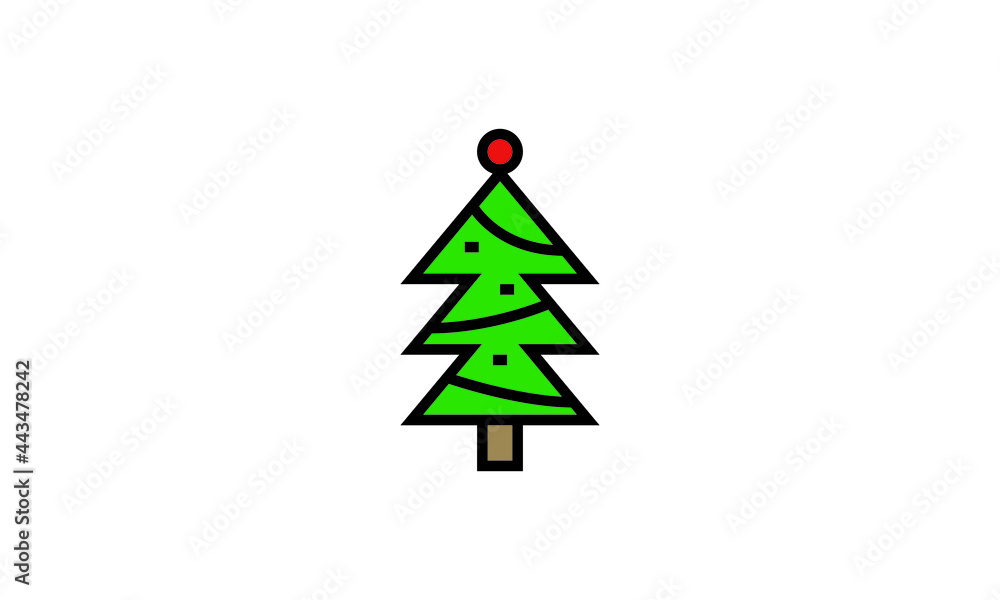 Christmas tree silhouette Isolated Christmas tree icon with star Christmas Tree Vector Christmas tree silhouette Isolated Christmas tree icon with star Christmas Tree Vector