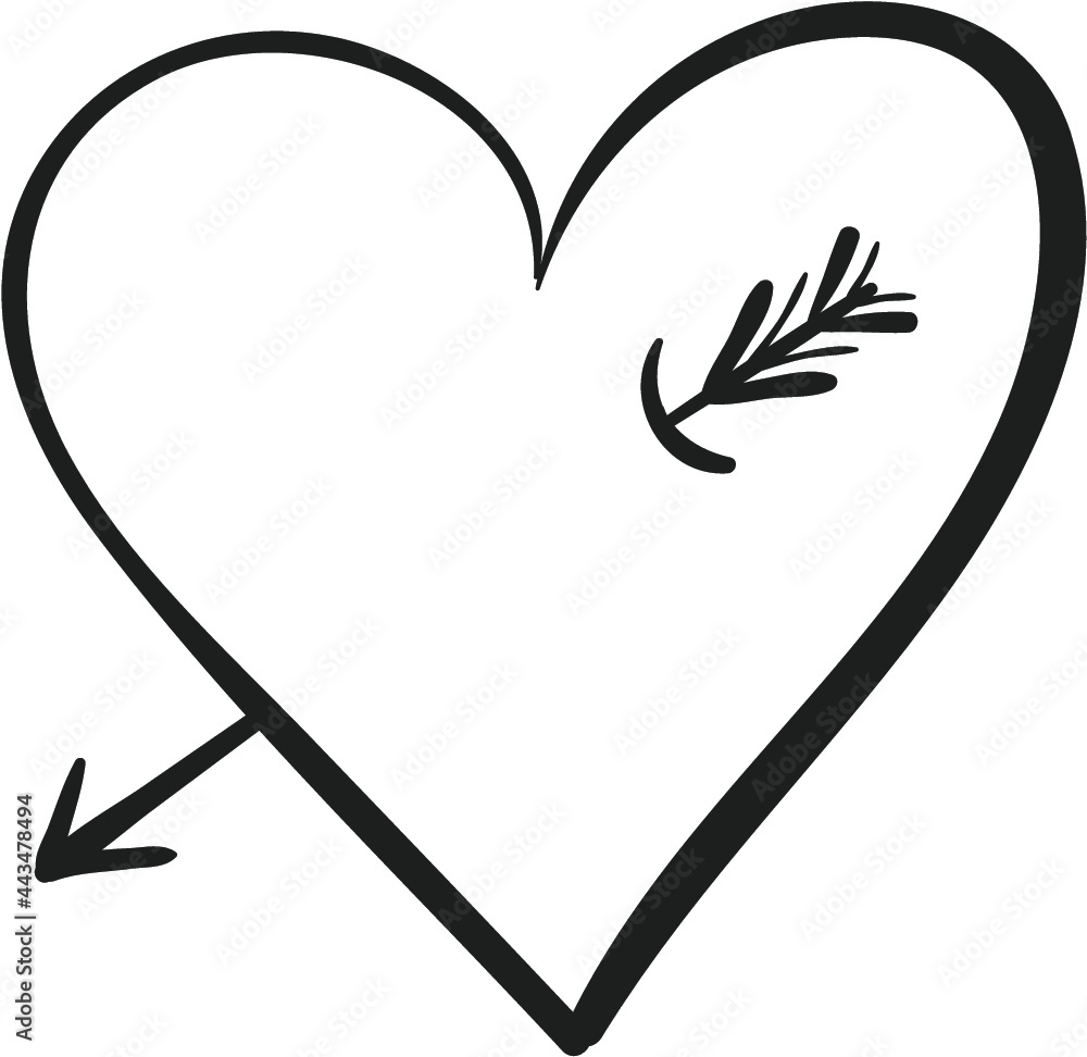 set svg heart, svg sketch heart, silhouette, simple hearts, svg