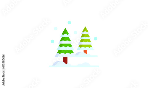 Christmas tree silhouette Isolated Christmas tree icon with star Christmas Tree Vector