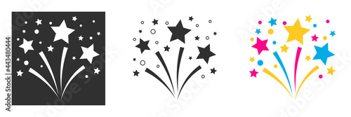 Fireworks stars outline icon. linear style sign for mobile concept and web design. Party firework bursting simple line vector icon. Symbol  logo illustration.