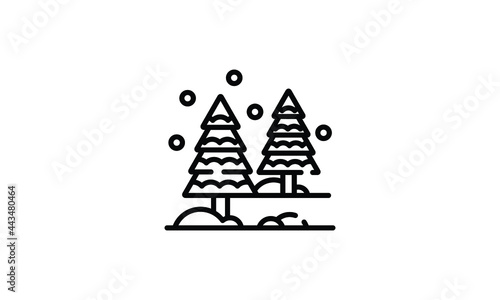 Christmas tree silhouette Isolated Christmas tree icon with star Christmas Tree Vector