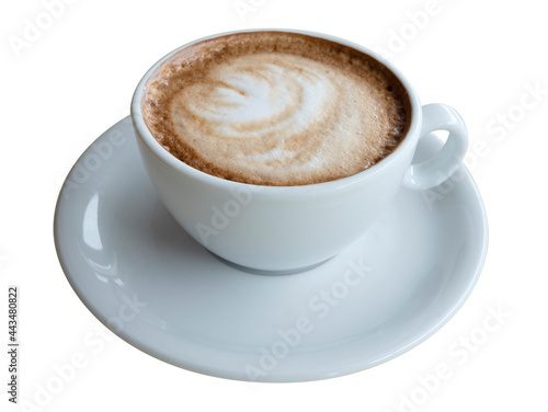 Cappuccino isolated on white background.