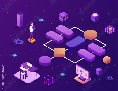 Concept of block scheme creation or modular software development.