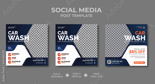 Modern Car Wash Social Media Templates