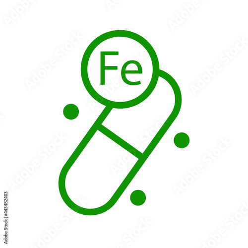 Vitamin Fe green icon.