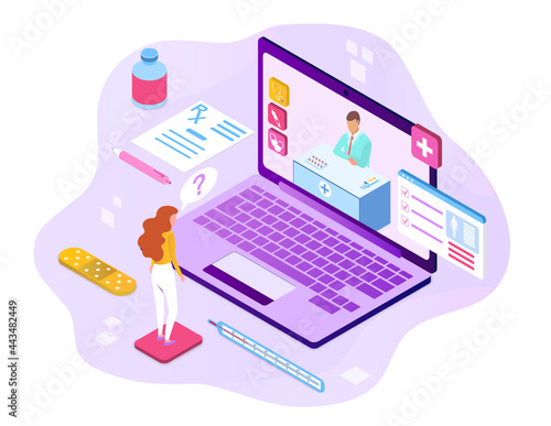 Concept of online consultations with a doctor.