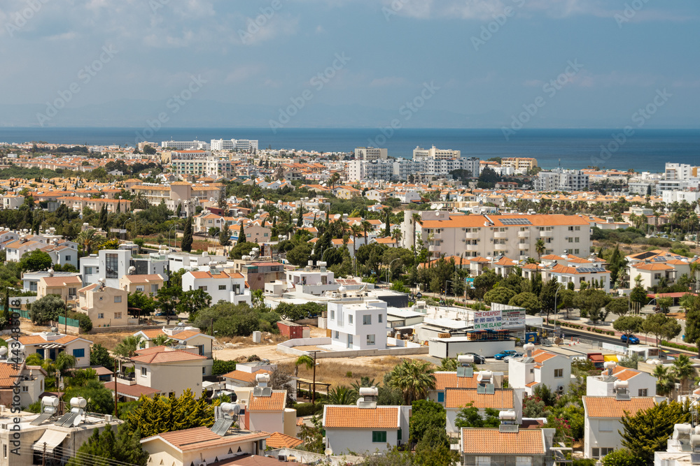 Island of Cyprus. View of the city of Protaras from the Church of the Prophet Elijah