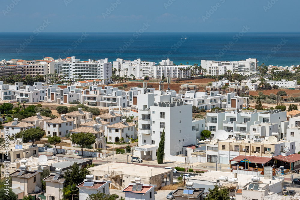 Island of Cyprus. View of the city of Protaras from the Church of the Prophet Elijah