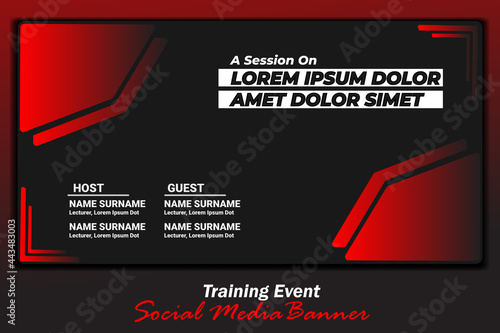 Event abstract minimal social media banner. Training event will be promoted effectivelly. Event promotion marketing grow your business having space for guest