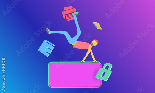 A man in a cap is dancing a break dance on a mobile phone