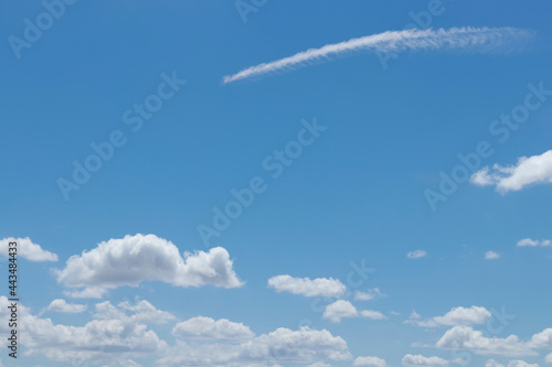blue sky with clouds on a summer day