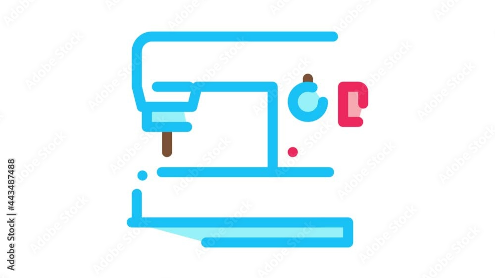 Sewing Machine Icon Animation. color Sewing Machine animated icon on white background Sewing Machine Icon Animation. color Sewing Machine animated icon on white background