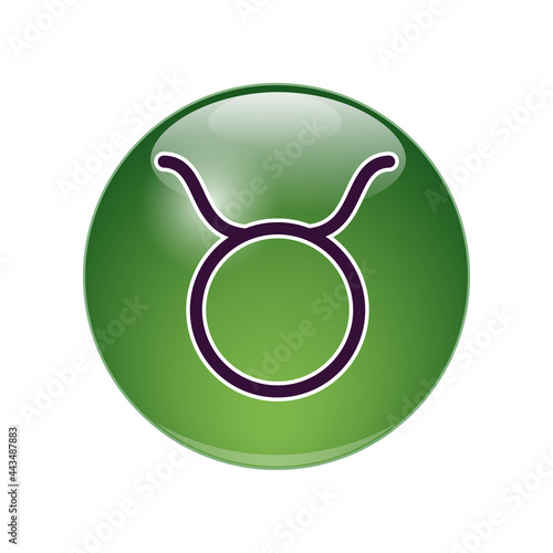 Taurus. vector illustration.  round icon, fiery zodiac sign.