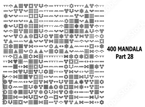 extra mandala pack 400 line art pattern vector