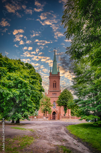 Historic old Catholic church in the village of Borszewice, Poland.