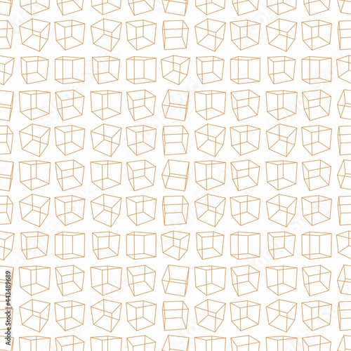 Seamless Orange Cube Background Pattern
