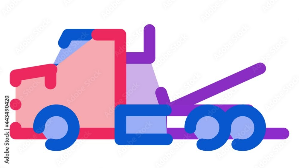 Tow Trick Service Icon Animation. color Tow Trick Service animated icon on white background Tow Trick Service Icon Animation. color Tow Trick Service animated icon on white background