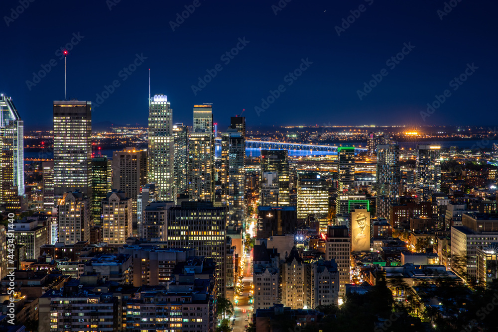 city skyline at night